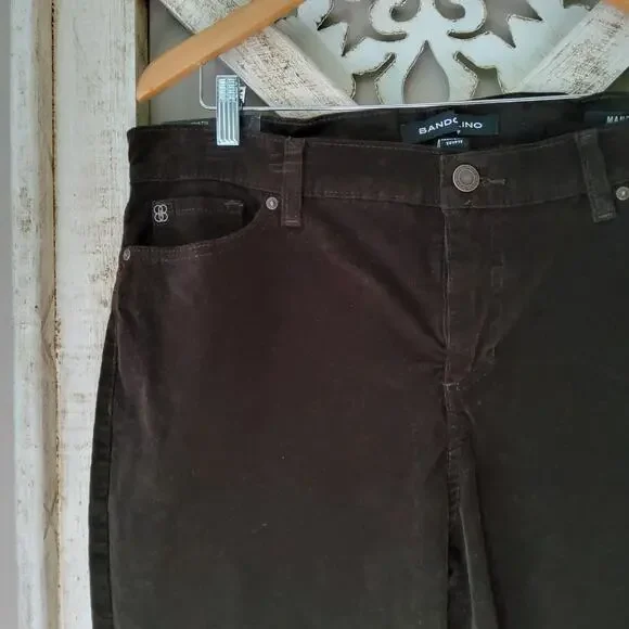 Bandolino Women's Petite Mandie Straight Leg Corduroy Jean Pants in Hot Expresso - Picture 4 of 6